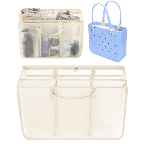 OUTXE Beach Bag Organizer Compatible with Baby Bogg Bag Accessories Inserts, Lightweight Mesh Insert Divider Pouch for Small Bogg Bags, Beach Tote Bags Insert for Organizing - color: #5-Light Yellow, size: Medium