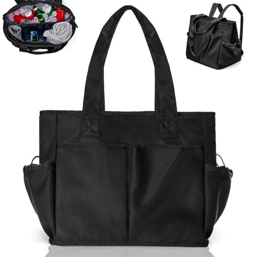 Odoland Soft Cooler Bag - Leakproof & Insulated, 2-in-1 Collapsible Design, Dry/Wet Separation, Large Soft Sided Cooler with Multi-Pocket Design for Beach, Picnic, Camping, Day Trip, Family Size - color: Black