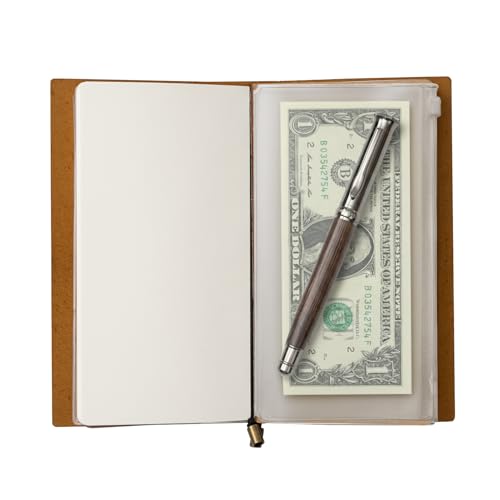 WANDERINGS A5 Travelers Notebook Bundle – 6" x 8.5" (15 x 22cm) – Genuine Leather Journal with Pen Holder, Pen, 2 Ink Refills, PVC Folder & Binder Clip - size: A5