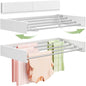 Vikaqi Wall Mounted Clothes Drying Rack 32", Foldable Wall Mount Laundry Rack Folding Indoor, Drying Rack Clothing Collapsible, Hidden Space Saver with Wall Template, 5 Rods, White - color: White, size: 32" Wide