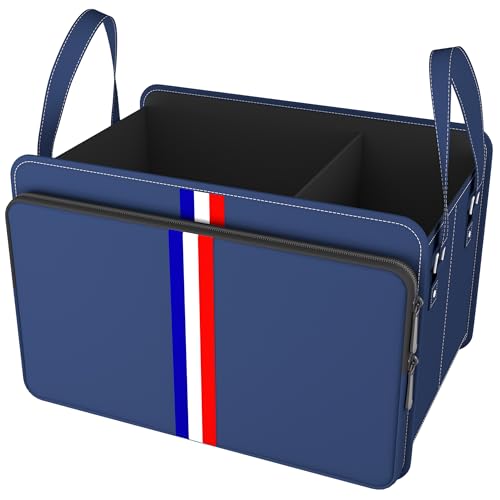 Homeve Trunk Organizer for Car, Waterproof Collapsible 3 Compartments Car Organizer, Foldable Storage for Car Accessories, Tools, Sundries for Women Men, Tote Bag (Blue, Standard) - color: Blue