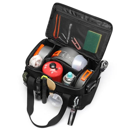 Tactical Camping Storage Bag 14L Tactical Utility Tote Bag Camping Cookware Organizer Trunk Organizer - color: Coyote Brown