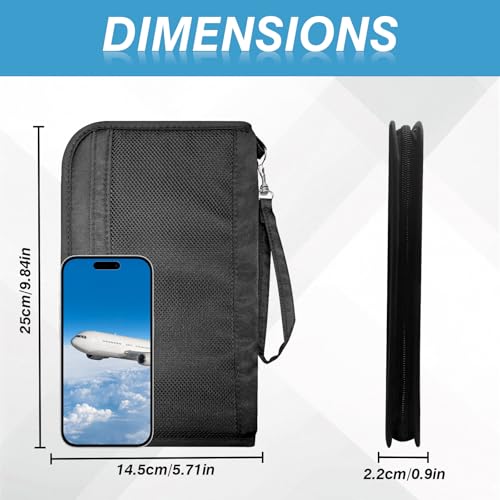 Travel Document Organizer&Passport Wallet - RFID Blocking, Lightweight & Waterproof Large Capacity Travel Passport Holder Women & Men for Travel Essentials