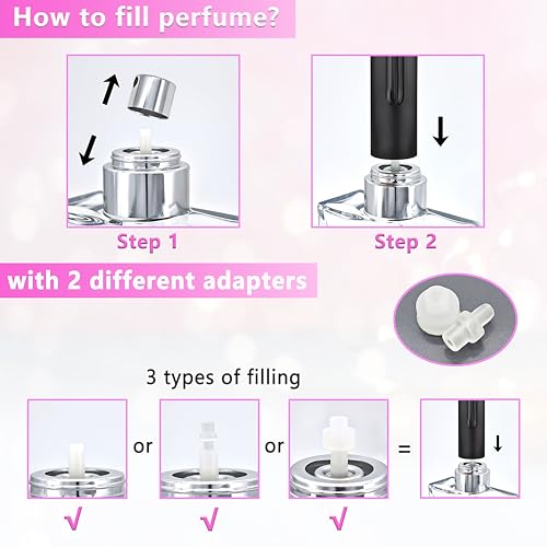 Refillable Perfume Atomizer Travel Bottle 5ml Leakproof Luxury Travel Perfume Refillable Bottle, Portable Perfume Atomizer (Black) - color: Black