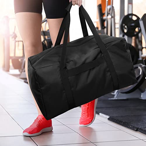 COOLBEBE 24" Sports Duffle Bag - 53L Travel Duffel Tote Bag with Upgrade Zipper Weekender Overnight, Sturdy & Water Resistant Camping duffle (2Pack Black) - size: 24” x 12” x 12” 2Pack
