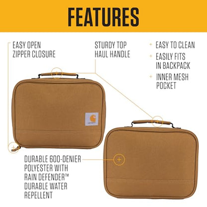 Carhartt Insulated Lunch Cooler For Men and Women, Fully Insulated Lunch Pale for Everyday Use, 4 Can (Black) - color: 4 Can (Black)