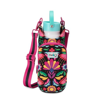 Swig Life Water Bottle Sling Bag, Water Bottle Holder with Adjustable Strap, Carrier Bag with Zippered Phone Pocket, Holds 36oz (Caliente) - color: Caliente
