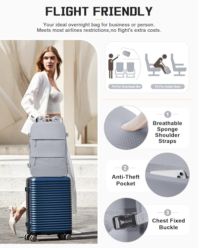 wepadre Vacuum Backpack Travel with Pump Travel Backpack with Vacuum System Expandable Vacpack Compression Backpacks for Travel Easy Vac Pack Carry on Luggage Grey - color: Grey
