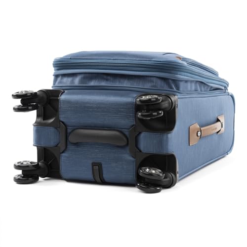 Travelpro Platinum Elite Softside Expandable Carry on Luggage, 8 Wheel Spinner Suitcase, USB Port, Suiter, Men and Women, Coastal Blue, Carry On 21-Inch - color: Coastal Blue, size: Carry-On 21-Inch