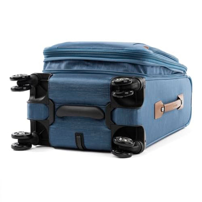 Travelpro Platinum Elite Softside Expandable Luggage, 8 Wheel Spinner Suitcase, TSA Lock, Men and Women, Coastal Blue, 2-Piece Set (21/25) - color: Coastal Blue, size: 2-Piece Set (21/25)