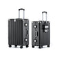 HotWay 26 Inch Aluminum Frame Luggage with Spinner Wheels, PC Hard Shell Suitcase with Cup Holder, Zipperless Luggage for Business Travel, Black - color: Black (PC+Aluminum), size: Checked in 26inch