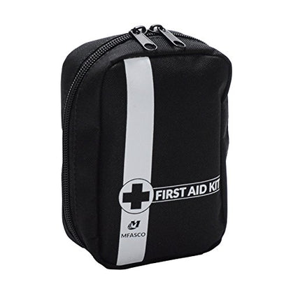 MFASCO Boy Scout Personal First Aid Kit-Compact Black Pouch Attaches to Belt or Bag, Scout-Compliant Supplies, Meets BSA Standards - Mini Emergency Kit for Travel, Hiking, Camping, Outdoor Use 6x4x2.5