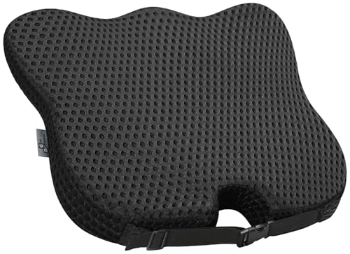 Wedge Car Seat Cushion for Better Visibility & Sciatica Pain Relief - High Density Memory Foam, Non-Slip Ergonomic Car Seat Cushion for Driving, Universal Fit for Car, SUV,Truck & Tractor (All Black) - color: All Black