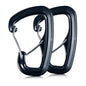 Heavy Duty Carabiner Clip Hook 8KN (1763 lbs), 2 PCS Ultra-Light Aluminum Caribeaners with Double Door D Ring Shape, for Hammock, Camping, Hiking, Backpacking, Dog Leash, Keychain Clip - style: 2#Black-2pc