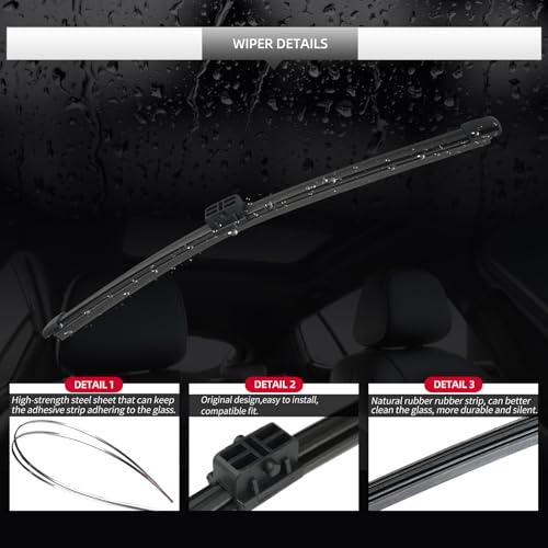Rear Wiper Blade Assembly, Back Windshield Wiper Blades Replacement for Hyundai Tucson 2022-2026, Rear Wiper Blade and Arm Set for 2022 2023 2024 2025 2026 - size: For Hyundai Tucson 2022-2025
