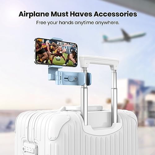 Klearlook 4 in 1 Adjustable Phone Stand - 360 Rotation Handsfree Viewing Flight Phone Holder, Foldable Travel Essentials, Accessory for Home/Office - Blue - color: Baby Blue