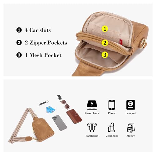 Haytijoe Small Anti Theft Crossbody Bag for Women Faux Leather Lightweight Sling Bags RFID Blocking Fanny Pack for Travel - color: Earth Yellow