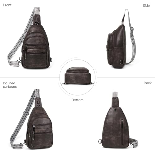 Leresas Sling Bag for Women Crossbody Fanny Pack Sling Purse Backpack Vegan Leather Travel Handbag Cross Over Shoulder Bag Gifts for Women Coffee - color: Coffee