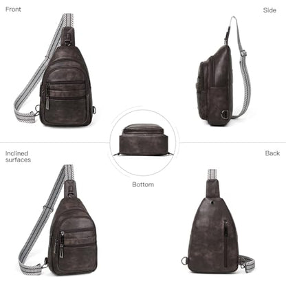 Leresas Sling Bag for Women Crossbody Fanny Pack Sling Purse Backpack Vegan Leather Travel Handbag Cross Over Shoulder Bag Gifts for Women Coffee - color: Coffee