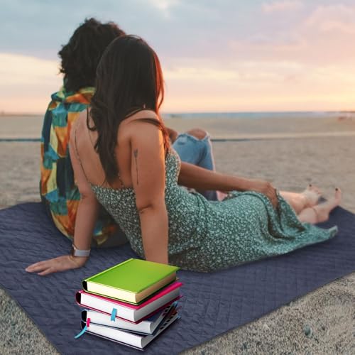 Tranqun 2 Large Outdoor Blanket 78'' x 55'' Quilted Windproof Waterproof Fleece Sandproof Stadium Foldable Warm Blanket for Camping Picnic Sporting Events Cold Weather (Navy Blue) - color: Navy Blue