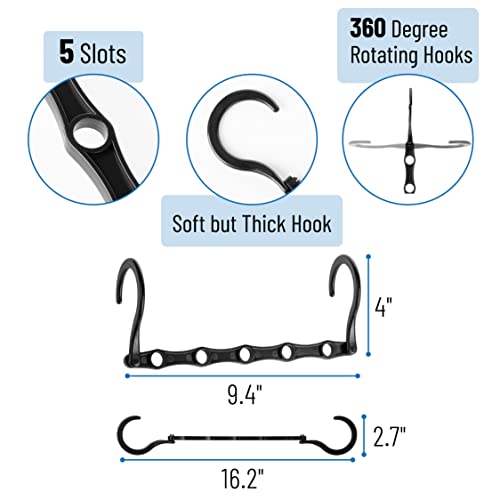 Mr. Pen- Space Saving Hangers, 8 pcs, 360° Rotating Hooks - color: Black, size: 8 Pack