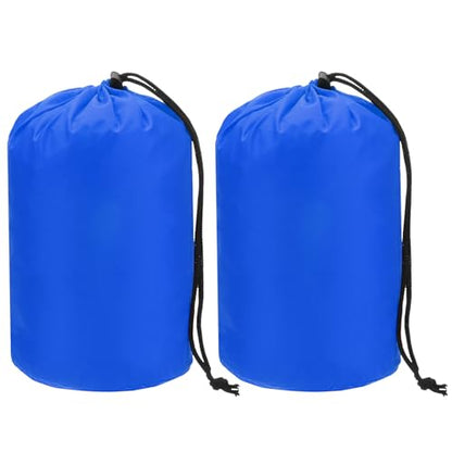Stuff Sack [2PCS] - Waterproof Outdoor Storage Sacks Use for Backpacking & Traveling & Hiking - [Sapphire Blue-5 x 10 in/ 13 x 25 CM] Ultralight Drawstring Bags - color: Sapphire Blue