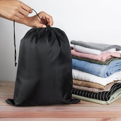 PALTERWEAR Drawstring Bag with Toggle - Nylon Cinch and Ditty Pouch for Shoes, Pantry, Closet, Travel (Red, 12 x 16 Inch, Set of 6) - color: Black, size: 12 x 16 Inch