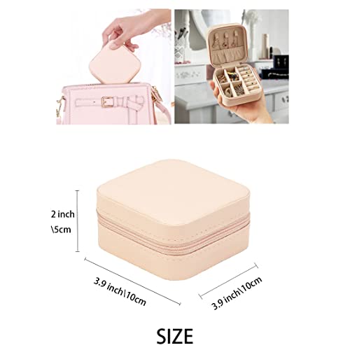 ZPROW Travel Jewelry Case, Mini Portable Jewelry Travel Boxes, Small Jewelry Organizer for Rings, Earrings, Pendants, Watches, Necklaces, Lipsticks Organizer Storage Holder Case (Pink-6packs) - color: A6 - Pink 6 Packs
