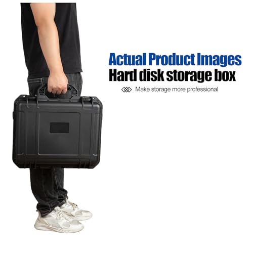 Hard Drive Case 3.5inch 20-Bay Multi-Protection HDD Storage Box Suitcase with Foam External Hard Drive Carrying Case Anti-Static Shock Moisture Proof for HDD/SSD/M.2