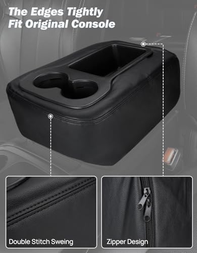 JOYTUTUS Center Console Cover Compatible with 2007-2014 Silverado Sierra Avalanche Yukon Tahoe Suburban Jump Seat, Leather Arm Rest Armrest Cover for Car, Middle Console Cover, Car Arm Rest Cover - size: Jump Seat Console 2007-2014 Silverado/Sierra