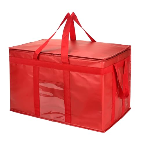 Yalin XXXL Large Insulated Cooler Bag, Styrofoam Cooler of Keep Food Hot or Cold, Reusable Double Zipper Food Delivery Bag for Grocery Shopping, 23" W x 15" H x 14" D - color: Red, size: 3XL (Pro)