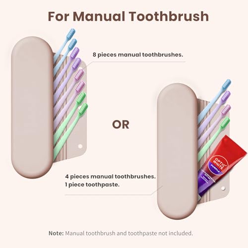 Silicone Electric Toothbrush Travel Case, Manual Toothbrush Travel Cover for Men and Women,Toothbrush Holder for Travel,Gym and More, Fits Most Manual and Electric Toothbrushes - Sand Pink - color: Sand Pink