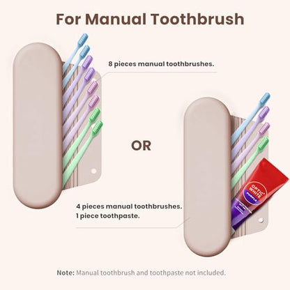 Silicone Electric Toothbrush Travel Case, Manual Toothbrush Travel Cover for Men and Women,Toothbrush Holder for Travel,Gym and More, Fits Most Manual and Electric Toothbrushes - Sand Pink - color: Sand Pink