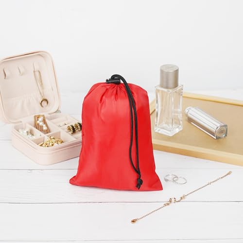 PALTERWEAR Drawstring Bag with Toggle - Nylon Cinch and Ditty Pouch Six-Pack (Red, 5 x 7 Inch, Set of 6) - color: Red, size: 5 x 7 Inch