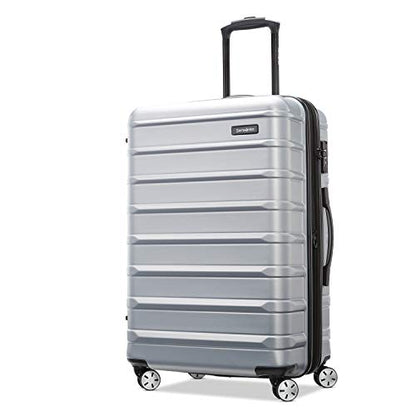 Samsonite Omni 2 24-Inch Medium Checked Hardside Luggage with 360° Spinner Wheels - Scratch Resistant Hardshell - TSA Lock - Expandable Polycarbonate Shell for Lightweight Travel - Artic Silver - color: Arctic Silver, size: Checked-Medium Spinner