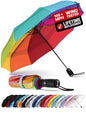 Repel Windproof Travel Umbrella - Compact & Withstands Winds up to 100MPH , Strongest Premium Auto Folding Umbrella for Rain and Sun - Durable, Light & Portable for Women & Men , Fits Backpack & Cars - color: Rainbow - Travel Umbrella (1 Pack)