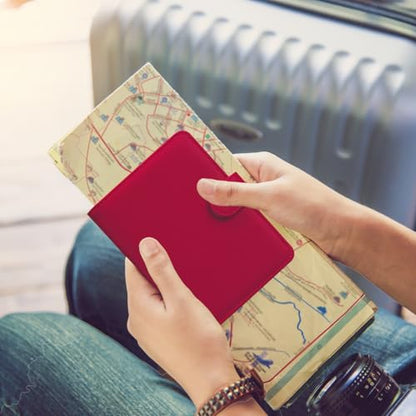 HOTCOOL Passport Holder Travel Essentials Airplane & Cruise Essentials Ship Leather Wallet Cover Case RFID Blocking Women & Men Vacation Travel Accessories Gifts Deals, Litchi - Hot Pink - color: A Litchi Pink