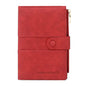 Mudono Passport and Card Holder for Women RFID Blocking Card Case Slim Travel Wallet Change Purse with Vaccine Card Slot - color: Red