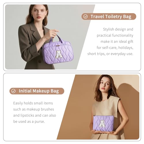 YOOLIFE Travel Toiletry Bag - Hanging Toiletry Bag for Women, Large Capacity Personalized Travel Toiletry Bag and Makeup Bag, Portable Travel Organizer Purple - A - color: Purple, style: A