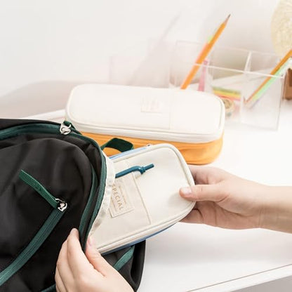 Arnuixty Large Storage Pencil Case Pen Bag with Zipper Big Capacity Pouch Organizer for Office Travel Holder Box - color: Green