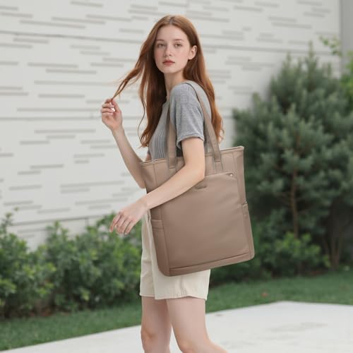 Convertible Laptop Backpack for Women Men Carry on Tote Backpack Teacher Bookbag for College Work Nurse Travel Leisure,16 Inch,Champagne Brown - color: Champagne Brown