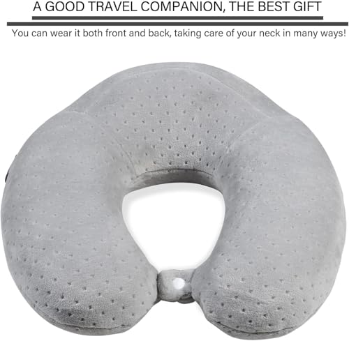 Travel Pillow Neck Pillows for Sleeping Travel Grey Memory Foam U Shape Airplane Pillow for Head and Neck Support Portable Travel Pillow for Traveling Car Home Office