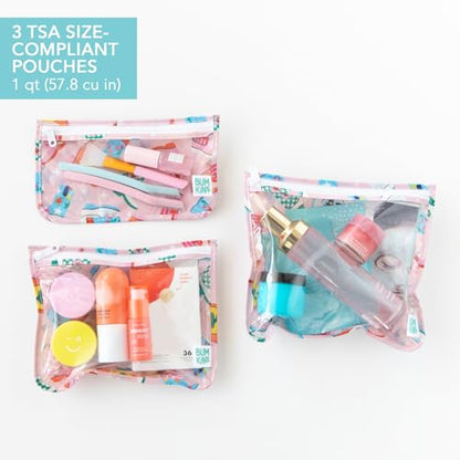 Bumkins - Waterproof Wet Bag, Wet/Dry Clutch & Clear Travel Bags - For Beach, Baby, Travel, Cloth Diapers, Pump Parts, Pool, Gym, Toiletries - Reusable & Easy to Clean - Cowgirl Boots - 5 Pack - color: B3 Cowgirl Boots 5pc