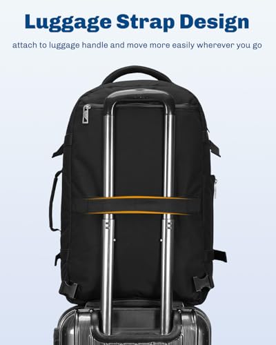Hynes Eagle Travel Backpack 40L Flight Approved Carry on Backpack Men Large Cabin Weekender Laptop Backpack Women 15.6 inches - color: Black 2023
