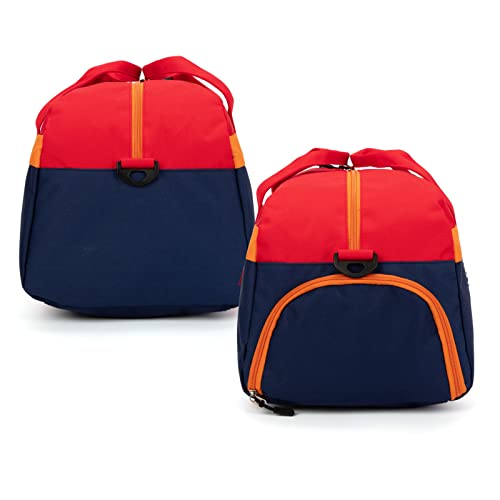 Kids Duffle Bag for Boys or Girls, Fit Sports Practice, or Overnight Travel Weekend (Navy Red) - color: Navy Red