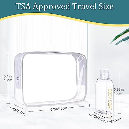 Cosywell Leakproof Squeeze Bottles Travel Kit - 4pc 3.4 oz TSA Approved for Shampoo, Conditioner and Toiletries - color: A-3.4oz-Clear-3label1blank