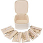 VLANDO Travel Jewelry Case,Valentines Gifts,Small Jewelry Box Organizer,Travel Jewelry Storage with 6 Velvet Jewelry Zipper Pockets, Birthday Gifts for Women Girls (White) - color: 6PCS-White
