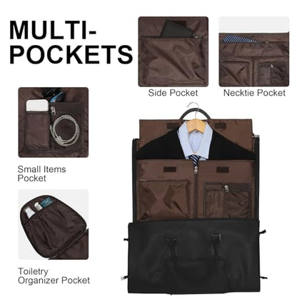 Modoker Rolling Garment Bag for Travel Wheeled Duffel Bag Luggage Suit Travel Bags for Men and Women,3 in 1 Carry on Convertible Garment Bag with Wheels,Black - color: D-Black