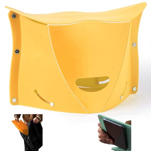 Foldable Portable Outdoor Stool, Thickness of 0.5 in, Quick Opens for Camping Hiking Picnic Fishing Subway, Lightweight Mini Folding Travel Potty Stool, Footrest for Air Travel Yellow - color: Yellow