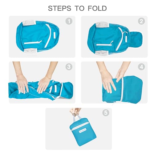 35L Foldable Waterproof Backpack For Outdoor Sports Travel Inside Wet Clothes Compartment Packable For Multiple - color: 1sky Blue
